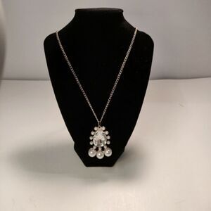 Chrystal Faux Pearl Pendant Necklace‎